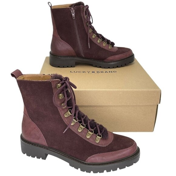 Lucky Brand Ilianna Raisin Leather Womens Ankle Boots Size 6.5M - Picture 13 of 15